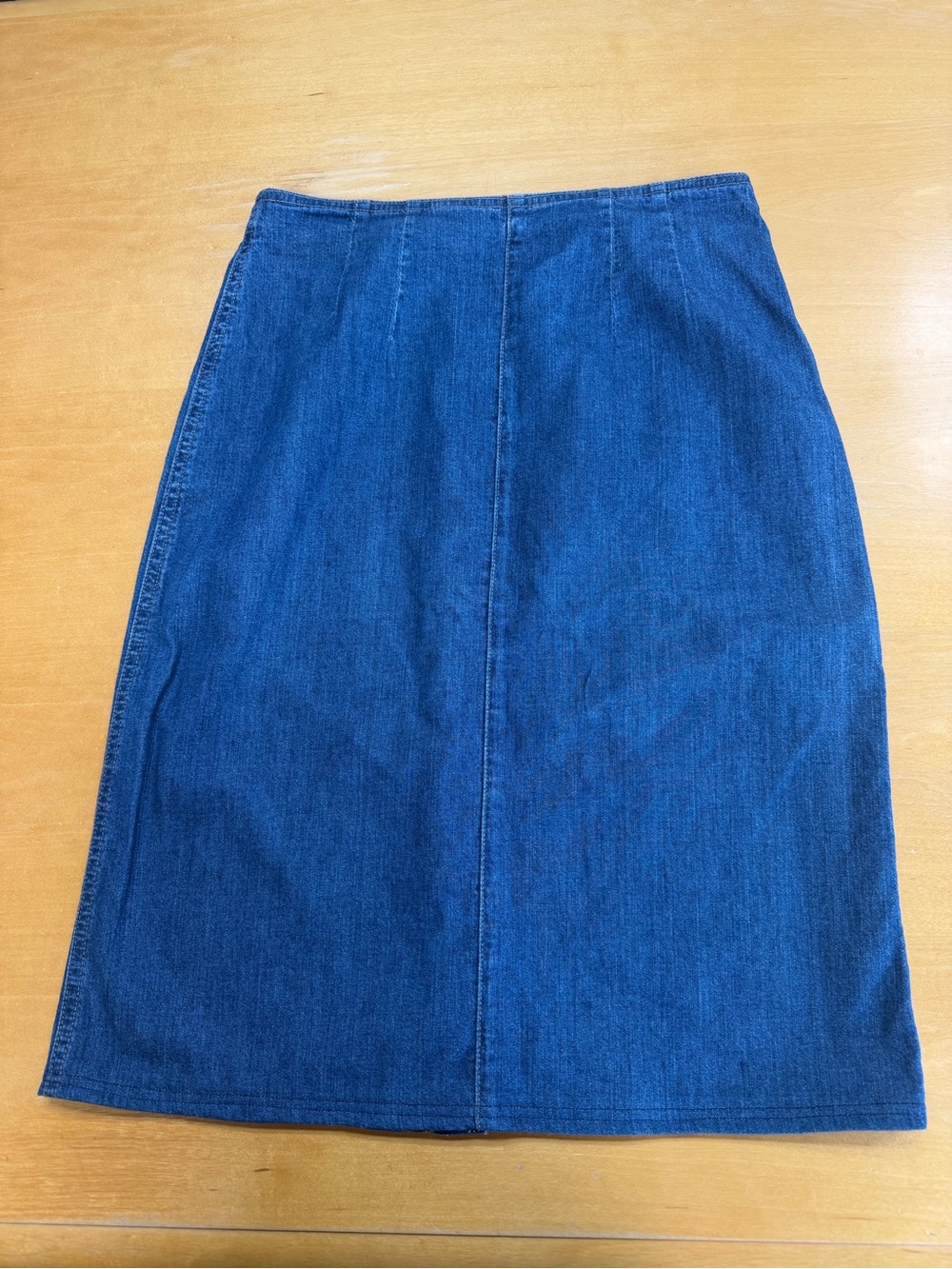 Classic Blue Denim Button-Front Vintage GAP Light Weight Cotton Denim Skirt - Picture 3 of 7
